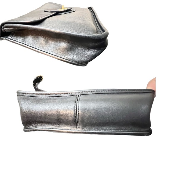 Vintage Coach Black Leather Willis Crossbody/Satchel Bag 9927 - Picture 8 of 12